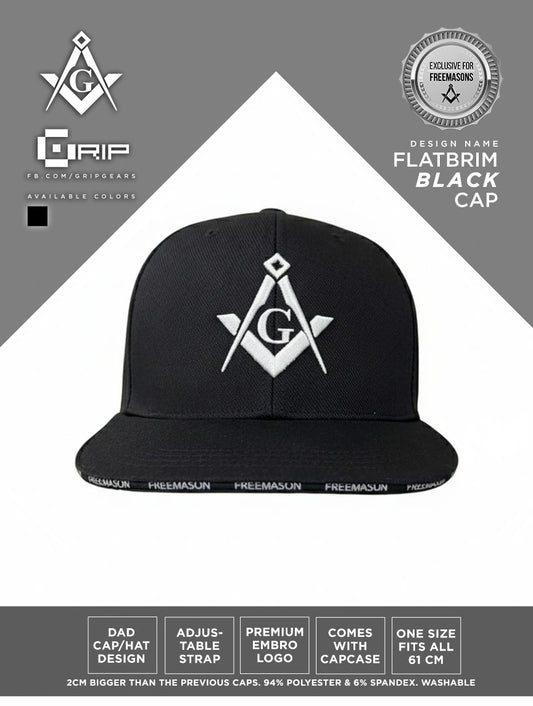 Grip Mason Black FLATBRIM Cap (Embroidered)